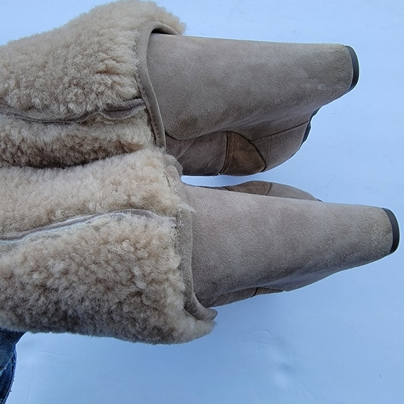ASH Folk Wedge Suede Shearling Bootie Fur US size 7.5 - Picture 5 of 8